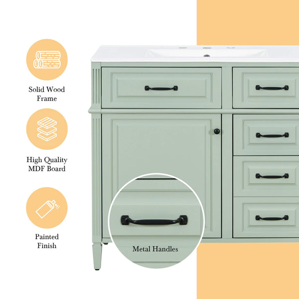 Alora 36-Inch Freestanding Bathroom Vanity With Ceramic Sink And Storage Cabinets [Faucet Not Included] (SAK86310) SAKSBY WHOLESALE