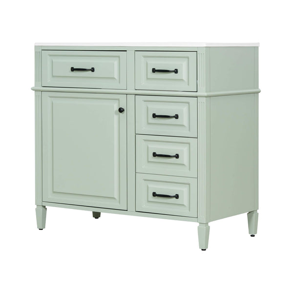 Alora 36-Inch Freestanding Bathroom Vanity With Ceramic Sink And Storage Cabinets [Faucet Not Included] (SAK86310) SAKSBY WHOLESALE