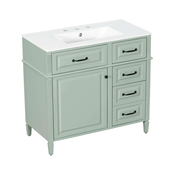 Alora 36-Inch Freestanding Bathroom Vanity With Ceramic Sink And Storage Cabinets [Faucet Not Included] (SAK86310) SAKSBY WHOLESALE