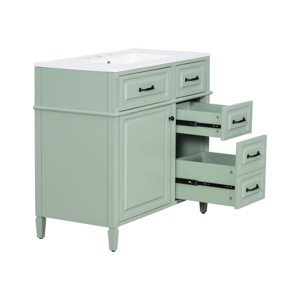 Alora 36-Inch Freestanding Bathroom Vanity With Ceramic Sink And Storage Cabinets [Faucet Not Included] (SAK86310) SAKSBY WHOLESALE