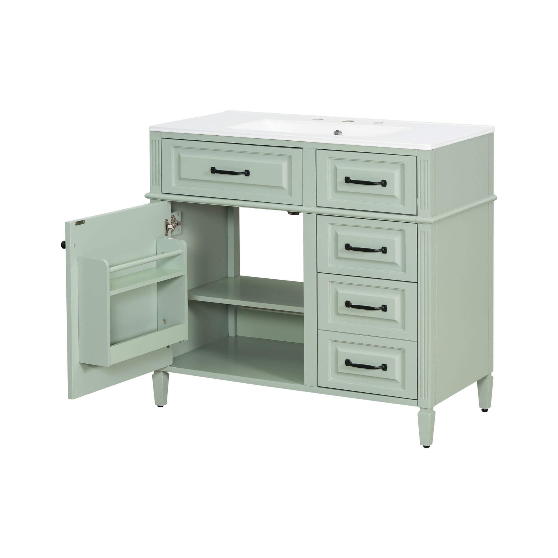 Alora 36-Inch Freestanding Bathroom Vanity With Ceramic Sink And Storage Cabinets [Faucet Not Included] (SAK86310) SAKSBY WHOLESALE