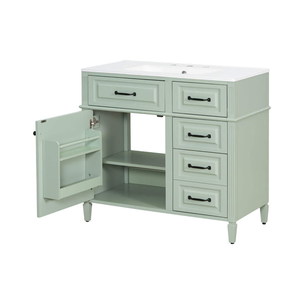 Alora 36-Inch Freestanding Bathroom Vanity With Ceramic Sink And Storage Cabinets [Faucet Not Included] (SAK86310) SAKSBY WHOLESALE