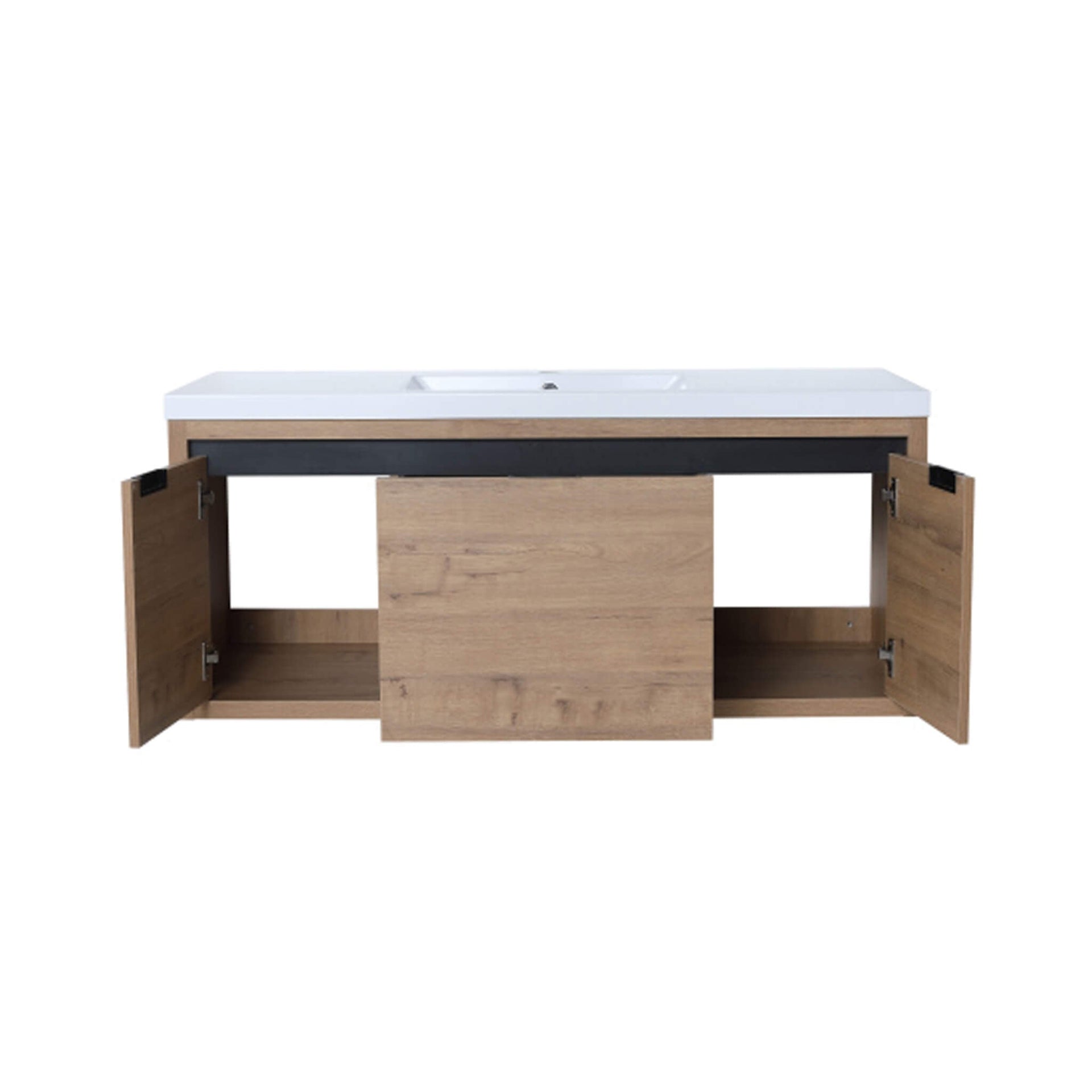 Alora Floating Walnut Bathroom Vanity With Resin Sink Soft Close Doors (SAK62941) SAKSBY WHOLESALE