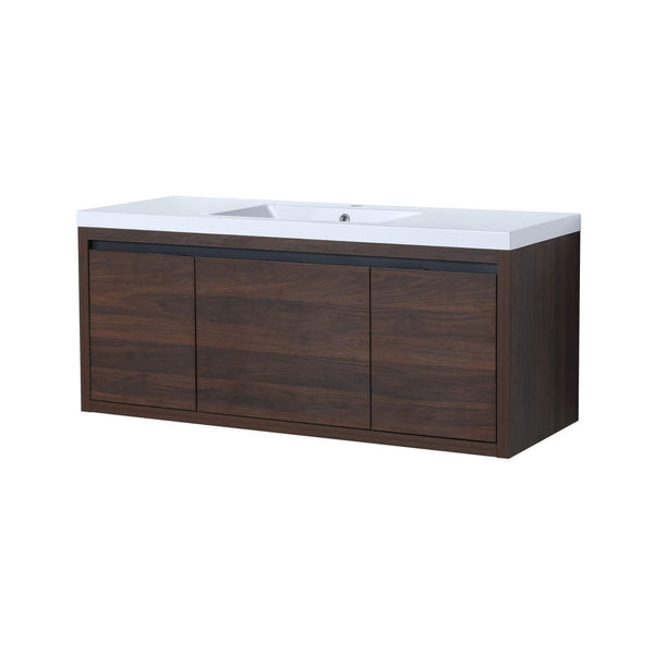Alora Floating Walnut Bathroom Vanity With Resin Sink Soft Close Doors (SAK62941) SAKSBY WHOLESALE