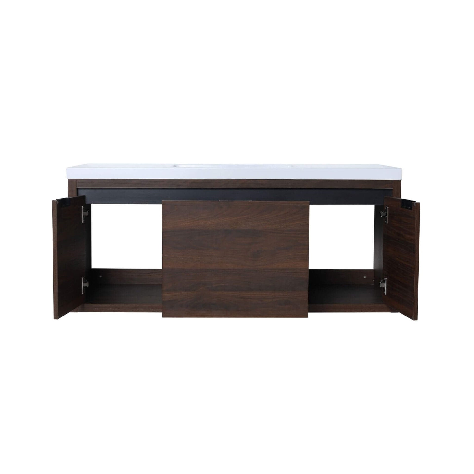 Alora Floating Walnut Bathroom Vanity With Resin Sink Soft Close Doors (SAK62941) SAKSBY WHOLESALE