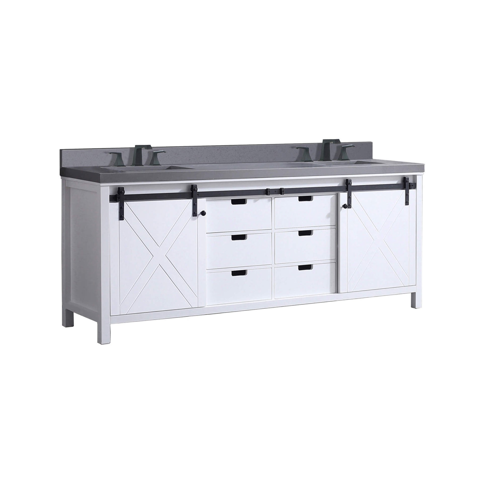 Alora White Bathroom Vanity With Gray Quartz Top And Faucet Set (SAK19470) SAKSBY WHOLESALE