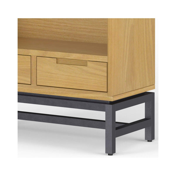 Alora Banting Mid-Century Oak Veneer Bookcase With Adjustable Shelves (SAK35178) SAKSBY WHOLESALE