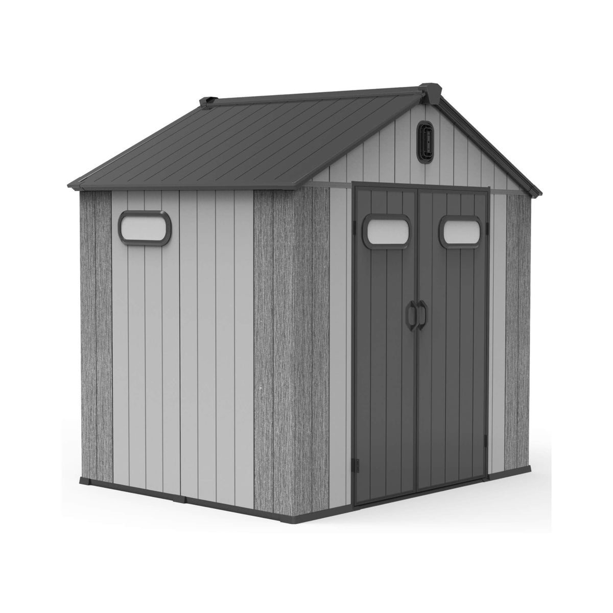 [06X08FT] Heavy-Duty Outdoor All-Weather Resin Storage Shed With Lockable Doors, Windows, And Vents (SAK39874)