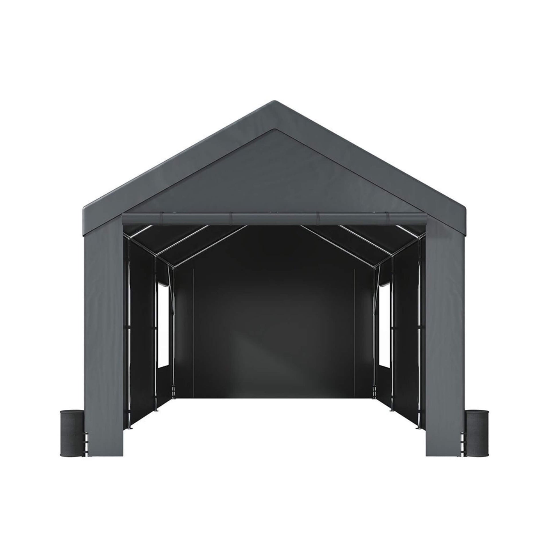 [12X20FT] Heavy-Duty Outdoor Premium Garage Tarp Canopy Shelter W/ Removable Sidewalls (SAK94615)