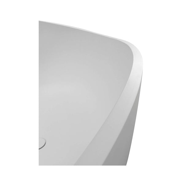 Alora Luxury 63-Inch Matte White Freestanding Soaking Bathtub With Overflow And Pop-Up Drain (SAK56140) SAKSBY WHOLESALE