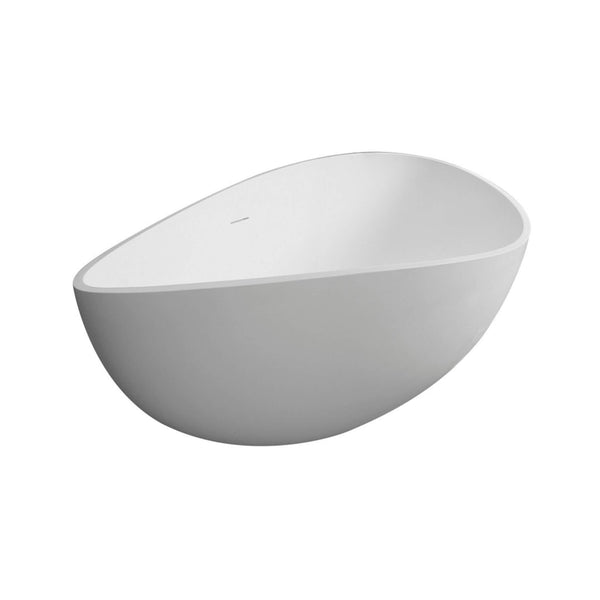 Alora Luxury 63-Inch Matte White Freestanding Soaking Bathtub With Overflow And Pop-Up Drain (SAK56140) SAKSBY WHOLESALE