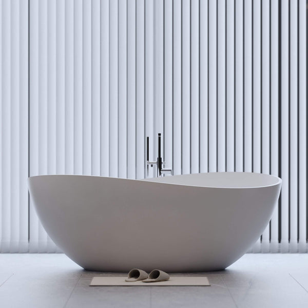 Alora Luxury 63-Inch Matte White Freestanding Soaking Bathtub With Overflow And Pop-Up Drain (SAK56140) SAKSBY WHOLESALE