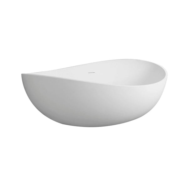 Alora Luxury 63-Inch Matte White Freestanding Soaking Bathtub With Overflow And Pop-Up Drain (SAK56140) SAKSBY WHOLESALE