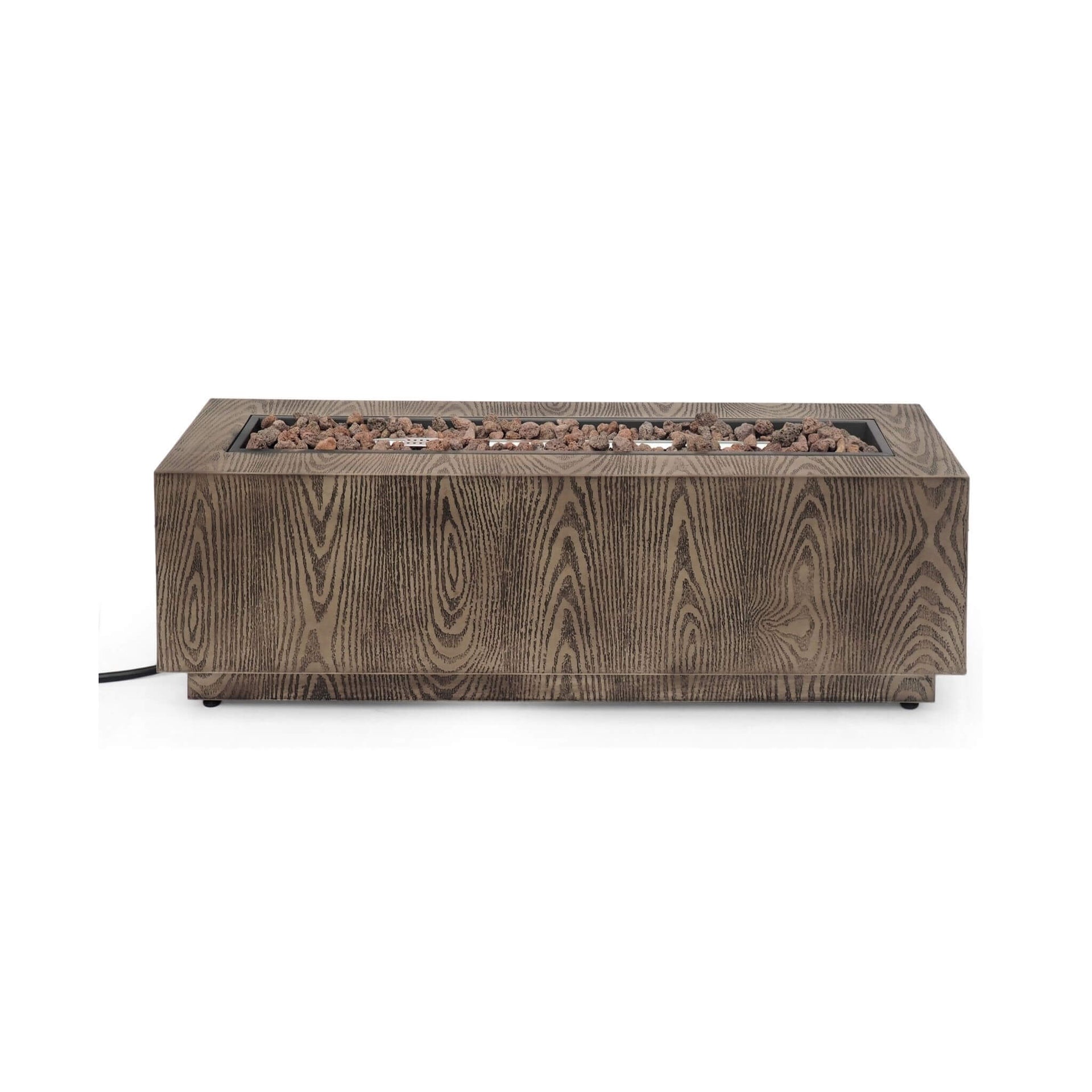 48-Inch Modern 50K BTU Outdoor Rectangular Propane Gas Fire Pit With Lava Rocks (SAK82521)