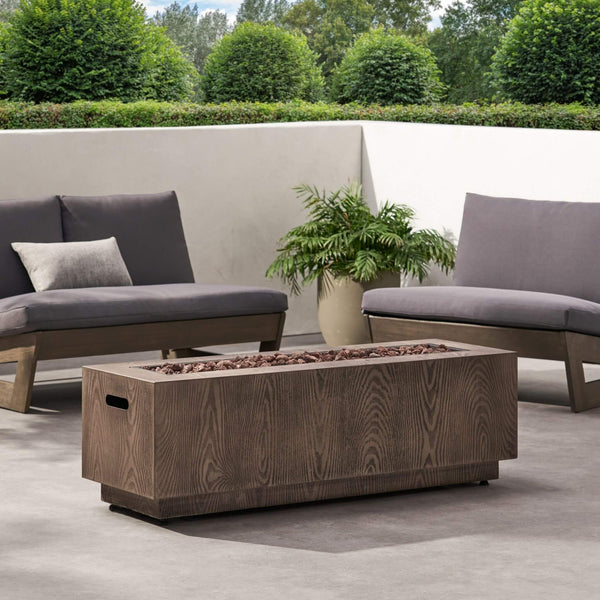 48-Inch Modern 50K BTU Outdoor Rectangular Propane Gas Fire Pit With Lava Rocks (SAK82521)
