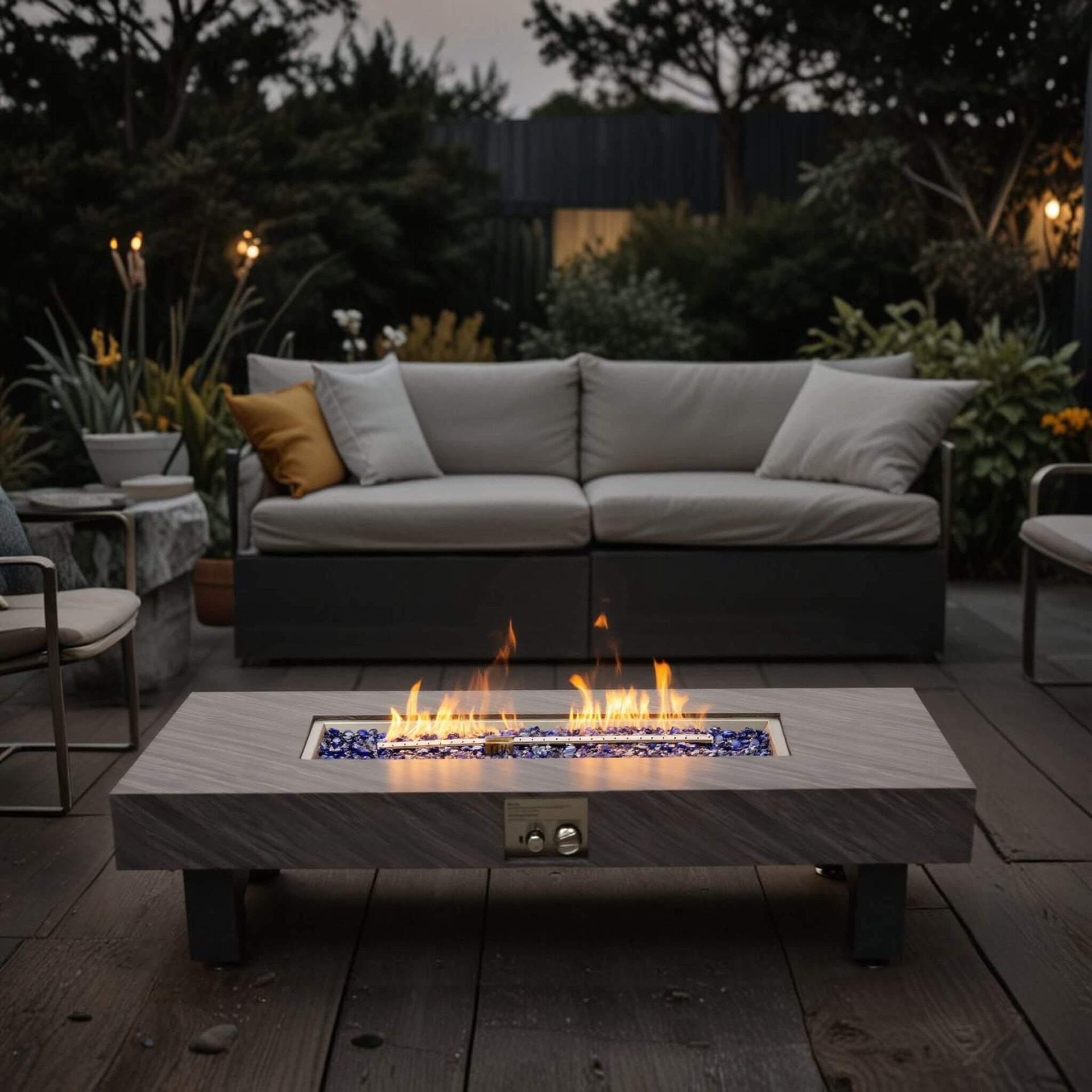 Alora 54-Inch Modern Outdoor Propane Fire Pit Table With Waterproof Cover (SAK42628) SAKSBY WHOLESALE