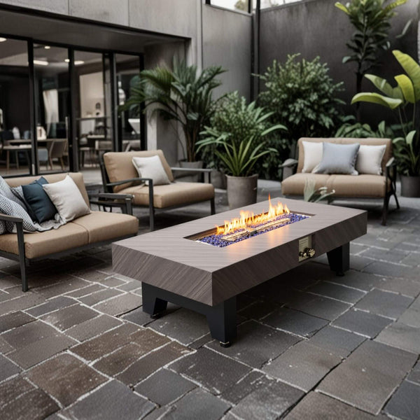 Alora 54-Inch Modern Outdoor Propane Fire Pit Table With Waterproof Cover (SAK42628) SAKSBY WHOLESALE