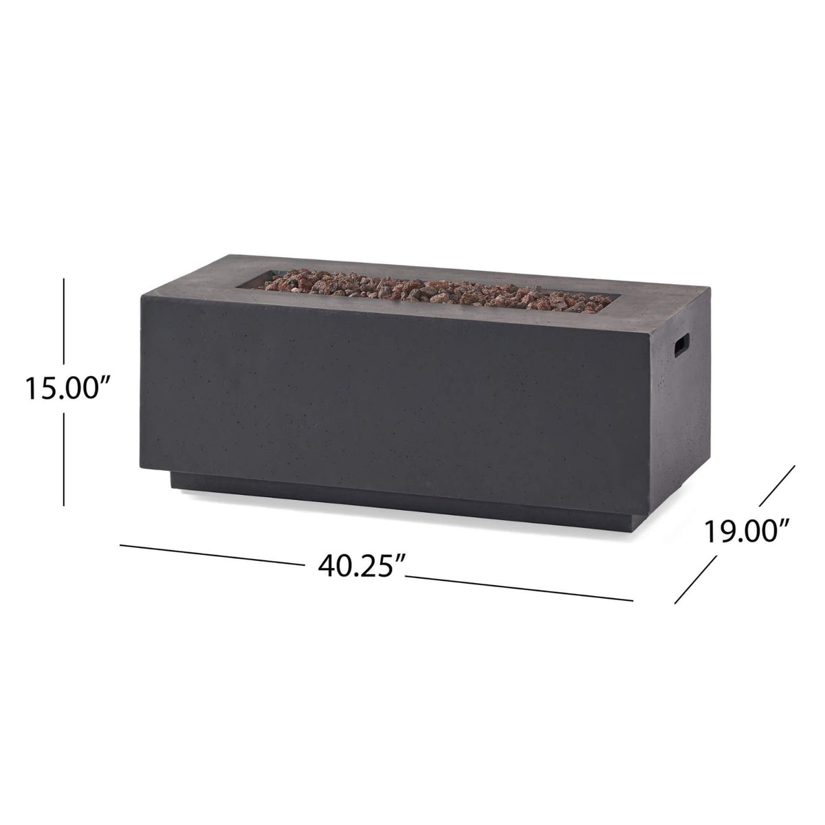 Premium Outdoor Contemporary 40K BTU Rectangular Propane Gas Fire Pit Table (SAK96153)