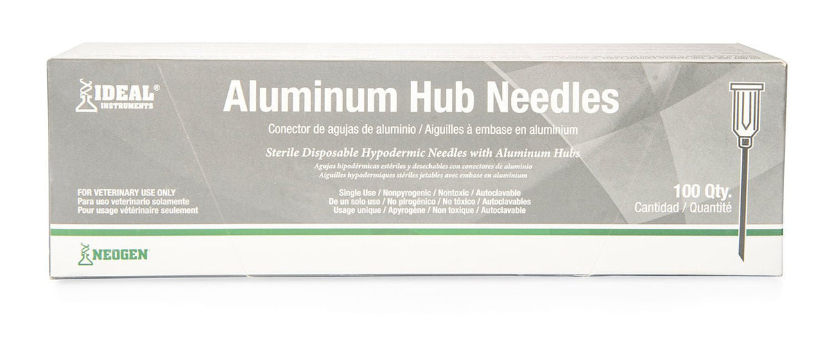 Jeffers Aluminum Hub Needles, Box of 100