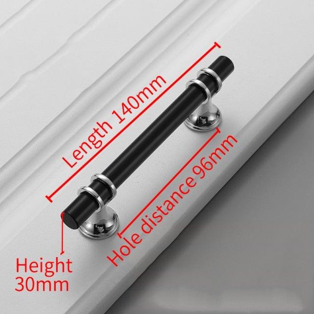 Aluminum Alloy Black Gold Door Handle Wardrobe Kitchen Cabinet Drawer Solid Handle Furniture Handle European Modern Hardware Modern Furniture Cupboard Door Drawer Handles