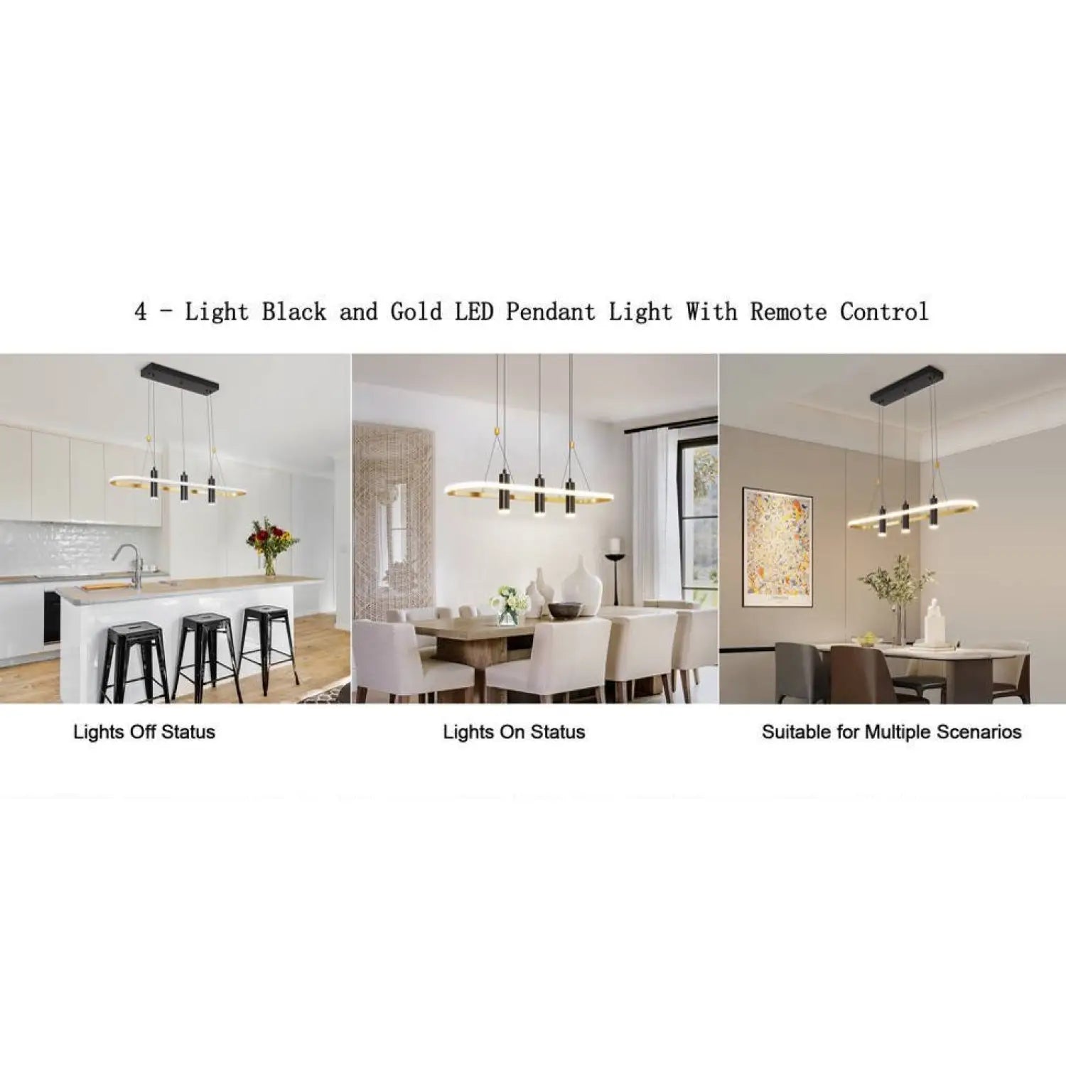 Aluminum Kitchen Island Pendant Lights with 4 LED Lamps