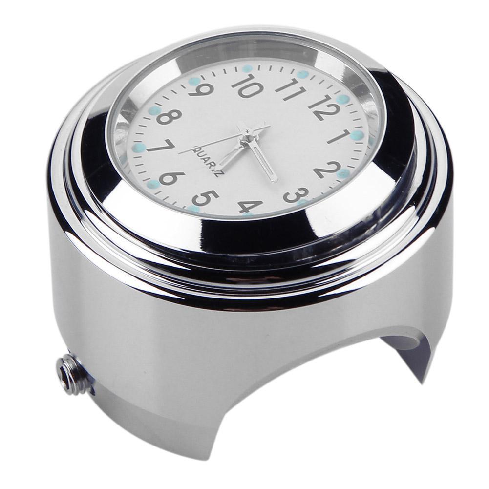 Aluminum Waterproof 22/25mm Motorcycle Handlebar Mount Dial Clock Motorcycle Handlebar Mount Clock Waterproof Handlebar Dial Clock Watch Quartz Clock Watch for Harley Motorcycle Accessories