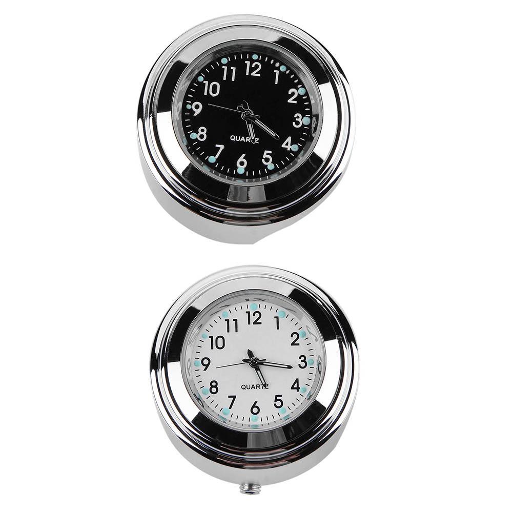 Aluminum Waterproof 22/25mm Motorcycle Handlebar Mount Dial Clock Motorcycle Handlebar Mount Clock Waterproof Handlebar Dial Clock Watch Quartz Clock Watch for Harley Motorcycle Accessories