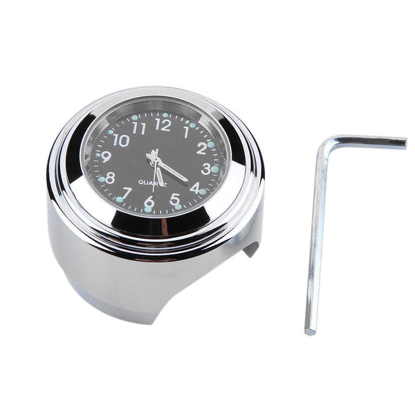 Aluminum Waterproof 22/25mm Motorcycle Handlebar Mount Dial Clock Motorcycle Handlebar Mount Clock Waterproof Handlebar Dial Clock Watch Quartz Clock Watch for Harley Motorcycle Accessories