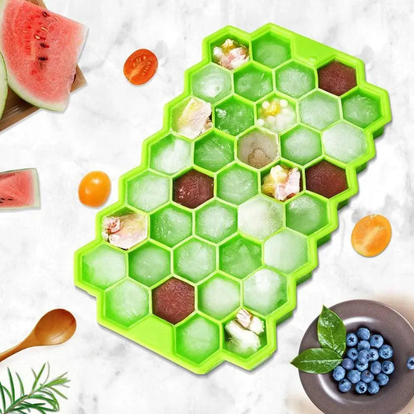 Amazing Honeycomb Ice Cube Trays Reusable Silicone Ice cube Mold Free Ice maker with Removable Lids