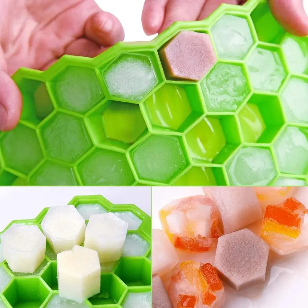 Amazing Honeycomb Ice Cube Trays Reusable Silicone Ice cube Mold Free Ice maker with Removable Lids