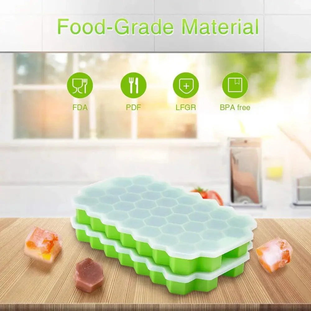 Amazing Honeycomb Ice Cube Trays Reusable Silicone Ice cube Mold Free Ice maker with Removable Lids