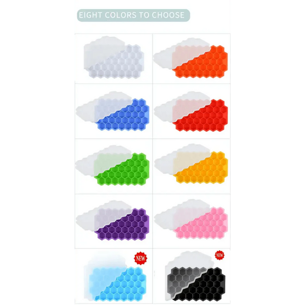 Amazing Honeycomb Ice Cube Trays Reusable Silicone Ice cube Mold Free Ice maker with Removable Lids