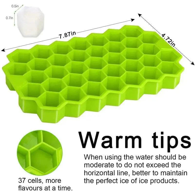 Amazing Honeycomb Ice Cube Trays Reusable Silicone Ice cube Mold Free Ice maker with Removable Lids