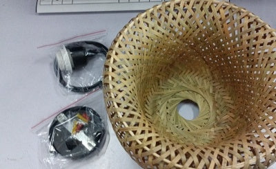 Woven Bamboo Chandelier 30cm Restaurant Style