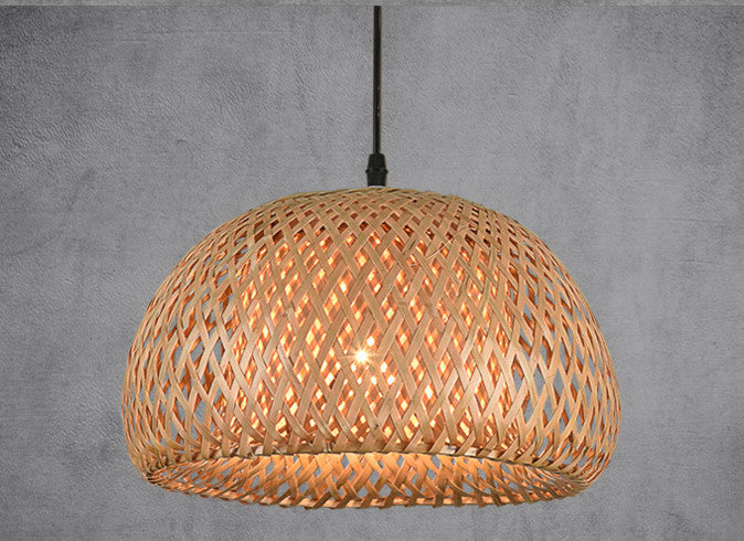 Woven Bamboo Chandelier 30cm Restaurant Style