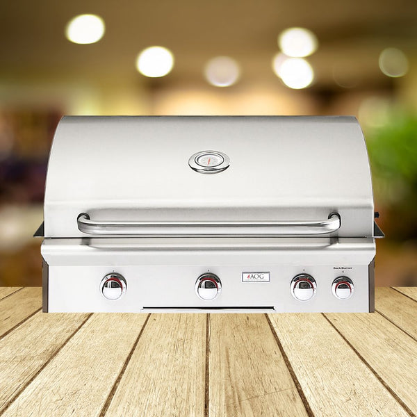 American Outdoor Grill 30NBL L-Series 3-Burner Built-In Natural Gas Grill W/ Rotisserie Kit, 30