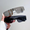 Unisex Punk Style Rimless Sunglasses, UV400, Multicolor - Black-Black / As Picture Shows