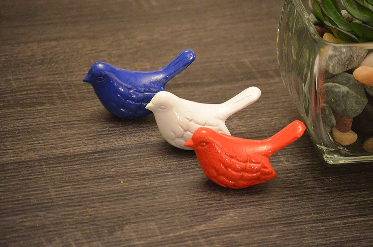 Vibhsa Bird Figurines Symbols of Health & Happiness (Blue, Red & White)