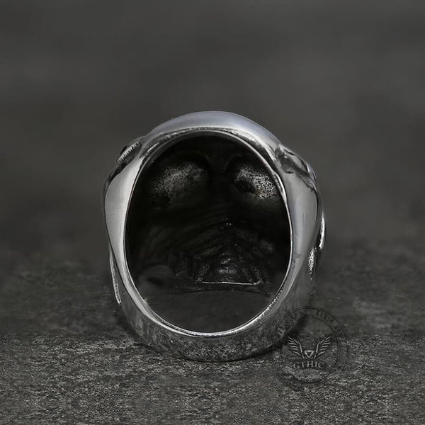 American Flag Stainless Steel Skull Ring