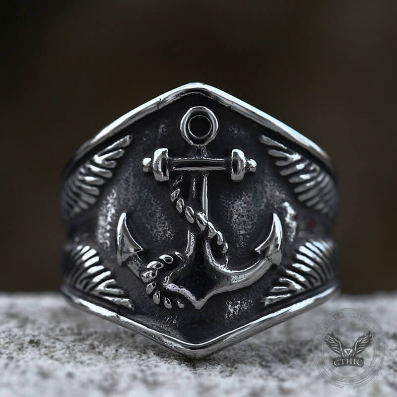 Anchor Eagles Stainless Steel Marine Ring