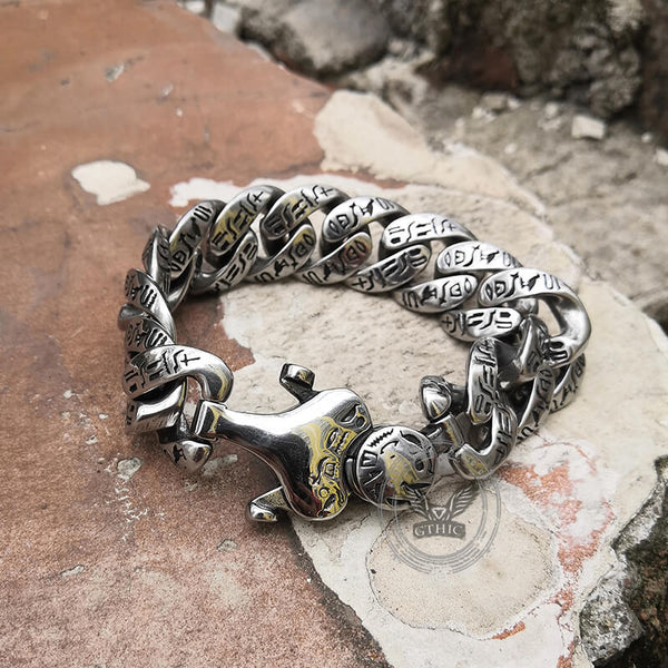Ancient Egyptian Hieroglyphics Stainless Steel Bracelet