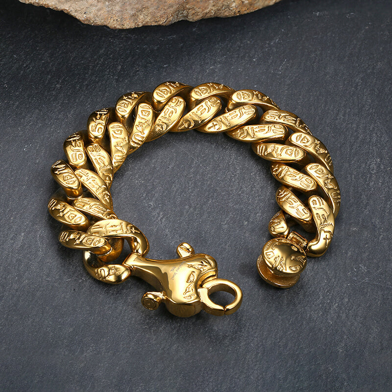 Ancient Egyptian Hieroglyphics Stainless Steel Bracelet