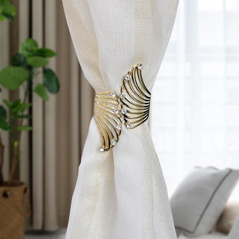 Angel's Wing Curtain Strap Modern Simple Curtain Clip Without Punching And Installation Of Metal Decorative Curtain Buckle Curtain Tiebacks Clips For Window Drapes Holdbacks Decorative Sheer Curtain Tiebacks For Girl' Room