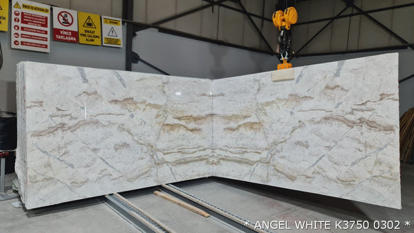 Angel White Bookmatching Marble Slabs Polished -Full Truckload