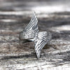 Angel Descends Wings Stainless Steel Ring
