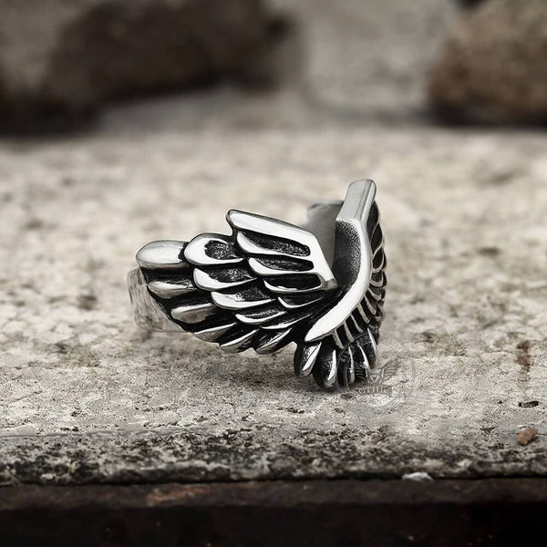 Angel Wing Stainless Steel Beast Ring