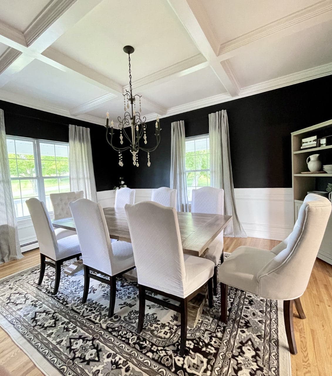 Farmhouse Vintage Stripe Recycled Cotton Blend Window Curtain Panel Set