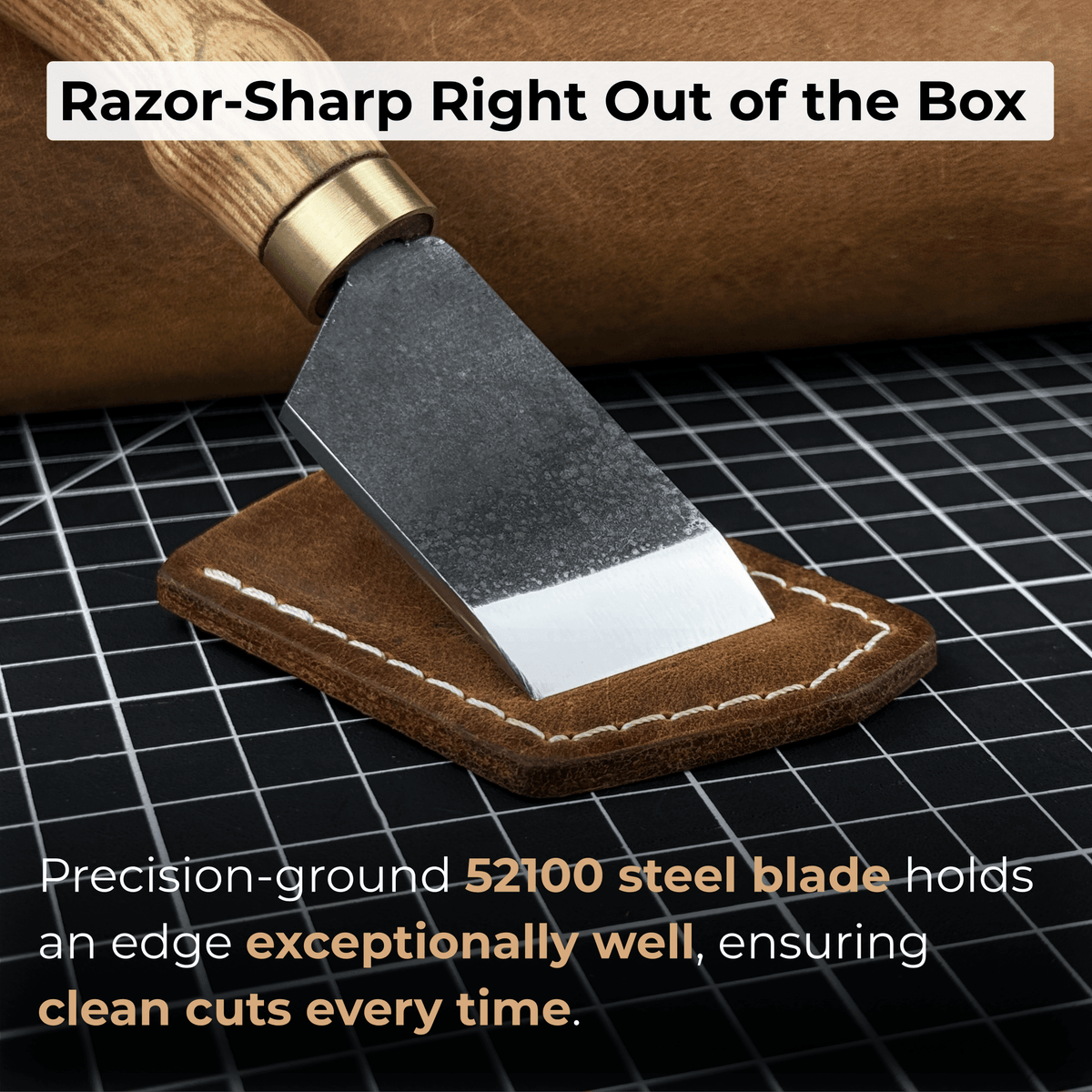 Angled Leather Skiving Knife, 3 cm (1.18 inches)