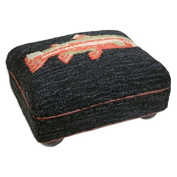 Anglers Dream Hooked Wool Foot Stool - Gifts for You 'n Me