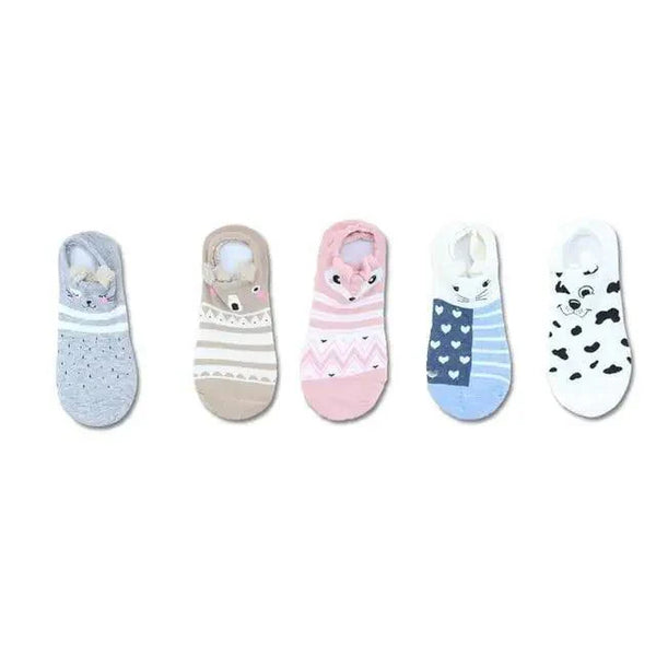 Animal Cotton Socks Female Cat With Dog Summer Short Sock Slippers Women Casual Soft Funny Boat Socks Women Winter Fuzzy Warm Slipper Floor Socks Cute Cartoon Animal Embroidery Coral Foot let Sock Sleeping Warmer